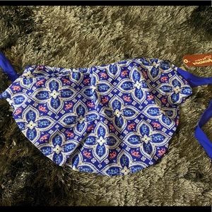 Blue Strapless Bathing Suit Bikini Top